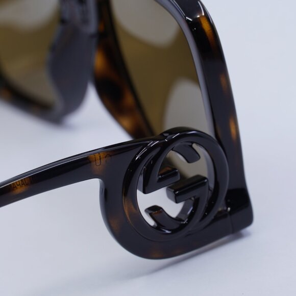 Gucci GG1326S 007 Sunglasses Dark Havana Square Frame, Brown Mirror Lenses main image 5